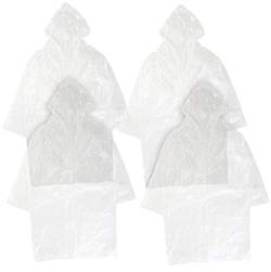 infactory Notfall Regenjacke: 4er-Set Notfall-Regenmäntel mit Kapuze, Universalgröße, transparent (Regenumhang, Notfall Regenponcho, Wasserdichte Taschen) von infactory