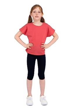 infatti Kinder-Mädchen-Baumwoll-3/4-Leggings, weiche und Bequeme Hose für Kleinkinder, lässiges Training, eleganter, verkürzter Stil, Basic-Kleidung Tonia, Marine 146 cm (11 Jahre) von infatti