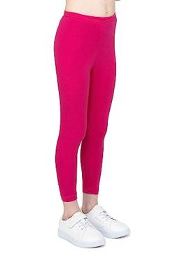 infatti Kinder-Mädchen-Baumwoll-Leggings, weiche und Bequeme Hose für Kinder, lässiges Training, eleganter Stil, Basic-Kleidung Zoe, Amaranth 128 cm (8 Jahre) von infatti