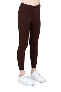 infatti Kinder-Mädchen-Baumwoll-Leggings, weiche und Bequeme Hose für Kinder, lässiges Training, eleganter Stil, Basic-Kleidung Zoe, Braun 110 cm (5 Jahre) von infatti