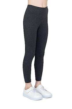 infatti Kinder-Mädchen-Baumwoll-Leggings, weiche und Bequeme Hose für Kinder, lässiges Training, eleganter Stil, Basic-Kleidung Zoe, Graphit 122 cm (7 Jahre) von infatti