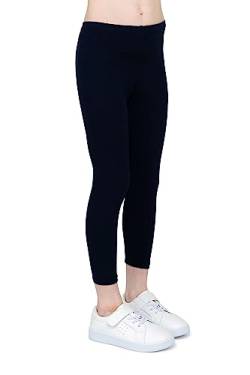 infatti Kinder-Mädchen-Baumwoll-Leggings, weiche und Bequeme Hose für Kinder, lässiges Training, eleganter Stil, Basic-Kleidung Zoe, Marine 128 cm (8 Jahre) von infatti