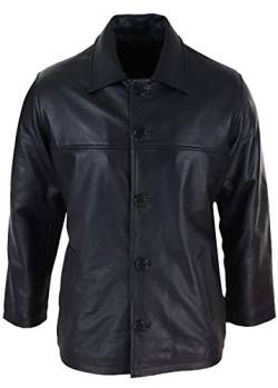 infinity Herren Lederjacke 100% Echtleder Knopf Design Schwarz Braun Mittlere Länge Klassisch von infinity