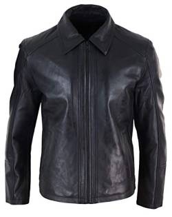 infinity Herren Lederjacke 100% Echtleder Schwarz Braun Reißverschluss Klassisch Weiches Napa von infinity