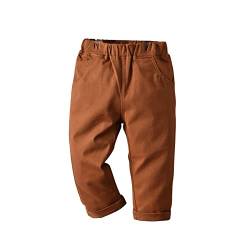 inhzoy Kinder Baby Jungen Hose Straight Chino Pants Baumwolle Elastische Bund Sport Freizeithose Sweathose Regular Fit Braun 80-86/12-18 Monate von inhzoy