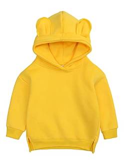 inhzoy Kinder Baby Jungen Mädchen Hoodie Sweatshirts Warme Kapuzenpullover Mit/Ohne Fleece Frühling Herbst Winter Tops Gelb 92-98/2-3 Jahre von inhzoy