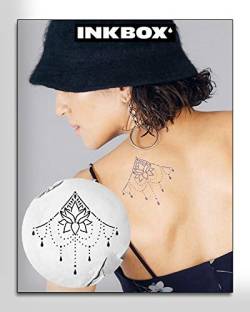 Inkbox, Temporary Tattoos, Semi Permanent Tattoo, One Premium Easy Long Lasting, Waterproof Inkbox Tattoo with For Now Ink. Lasts 1-2 Weeks, Flower Tattoo, Nucifera, 4x4in von inkbox