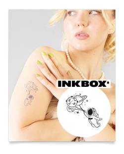 Inkbox Temporary Tattoos, Semi-Permanent Tattoo, One Premium Easy Long Lasting, Waterproof Temp Tattoo with For Now Ink - Lasts 1-2 Weeks, Apolune, 4 x 4 in von inkbox