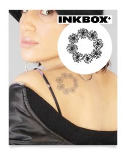 Inkbox Temporary Tattoos, Semi-Permanent Tattoo, One Premium Easy Long Lasting, Waterproof Temp Tattoo with For Now Ink - Lasts 1-2 Weeks, Daisy Chain, 3 x 3 in von inkbox