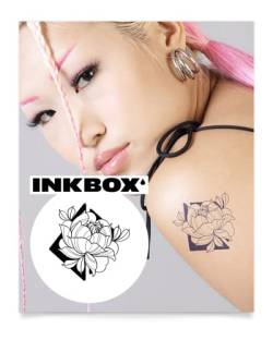 Inkbox Temporary Tattoos, Semi-Permanent Tattoo, One Premium Easy Long Lasting, Waterproof Temp Tattoo with For Now Ink - Lasts 1-2 Weeks, Darkness, 3 x 3 in von inkbox