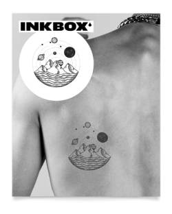 Inkbox Temporary Tattoos, Semi-Permanent Tattoo, One Premium Easy Long Lasting, Waterproof Temp Tattoo with For Now Ink - Lasts 1-2 Weeks, Dominion, 4 x 4 in von inkbox