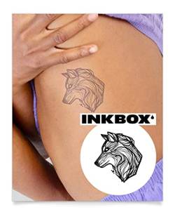 Inkbox Temporary Tattoos, Semi-Permanent Tattoo, One Premium Easy Long Lasting, Waterproof Temp Tattoo with For Now Ink - Lasts 1-2 Weeks, Howl, 3 x 3 in von inkbox