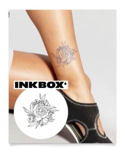 Inkbox Temporary Tattoos, Semi-Permanent Tattoo, One Premium Easy Long Lasting, Waterproof Temp Tattoo with For Now Ink - Lasts 1-2 Weeks, King of Flowers, 3 x 3 in von inkbox