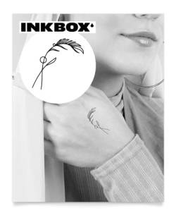 Inkbox Temporary Tattoos, Semi-Permanent Tattoo, One Premium Easy Long Lasting, Waterproof Temp Tattoo with For Now Ink - Lasts 1-2 Weeks, Leafy Breeze, 2 x 2 in von inkbox