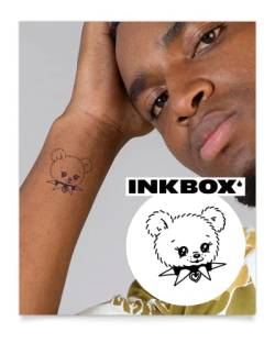 Inkbox Temporary Tattoos, Semi-Permanent Tattoo, One Premium Easy Long Lasting, Waterproof Temp Tattoo with For Now Ink - Lasts 1-2 Weeks, Love Bear, 2 x 2 in von inkbox