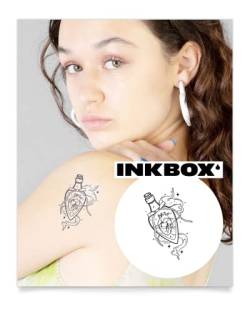 Inkbox Temporary Tattoos, Semi-Permanent Tattoo, One Premium Easy Long Lasting, Waterproof Temp Tattoo with For Now Ink - Lasts 1-2 Weeks, Love Potion, 4 x 4 in von inkbox