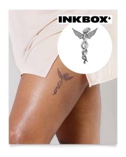 Inkbox Temporary Tattoos, Semi-Permanent Tattoo, One Premium Easy Long Lasting, Waterproof Temp Tattoo with For Now Ink - Lasts 1-2 Weeks, Mederi, 4 x 4 in von inkbox