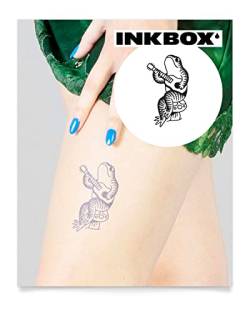Inkbox Temporary Tattoos, Semi-Permanent Tattoo, One Premium Easy Long Lasting, Waterproof Temp Tattoo with For Now Ink - Lasts 1-2 Weeks, Peace Frog, 3 x 3 in von inkbox