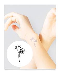 Inkbox Temporary Tattoos, Semi-Permanent Tattoo, One Premium Easy Long Lasting, Waterproof Temp Tattoo with For Now Ink - Lasts 1-2 Weeks, Pop of Color, 2 x 2 in von inkbox