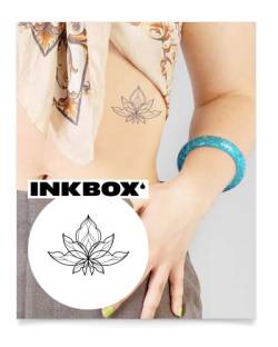 Inkbox Temporary Tattoos, Semi-Permanent Tattoo, One Premium Easy Long Lasting, Waterproof Temp Tattoo with For Now Ink - Lasts 1-2 Weeks, Rosetta, 3 x 3 in von inkbox
