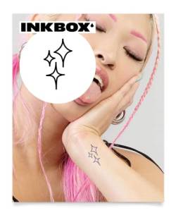 Inkbox Temporary Tattoos, Semi-Permanent Tattoo, One Premium Easy Long Lasting, Waterproof Temp Tattoo with For Now Ink - Lasts 1-2 Weeks, Stardom, 2 x 2 in von inkbox
