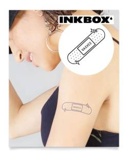 Inkbox Temporary Tattoos, Semi-Permanent Tattoo, One Premium Easy Long Lasting, Waterproof Temp Tattoo with For Now Ink - Lasts 1-2 Weeks, Vaxxed, 3 x 3 in von inkbox