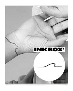 Inkbox Temporary Tattoos, Semi-Permanent Tattoo, One Premium Easy Long Lasting, Waterproof Temp Tattoo with For Now Ink - Lasts 1-2 Weeks, Wave Tattoo, Ola, 3 x 3 in von inkbox