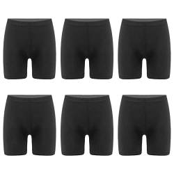 inlzdz 6er Pack Mädchen Pantys Hipster Boxershorts Unterwäsche aus Baumwolle Lässige Sicherheitshose Sicherheitskleid Unterhose Sportliche Boyshorts Höschen Schwarz 122-128 von inlzdz