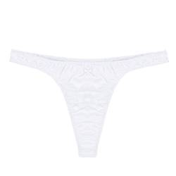 inlzdz Herren Sissy Slips Satin G-String Glänzend Tanga Thong Männer Low Rise Unterhose Erotik Dessous Sexy Unterwäsche M-XL Weiß XL von inlzdz