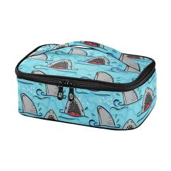 innewgogo Shark Wiederverwendbare Lunch-Taschen für Mädchen und Jungen, auslaufsicher, Kühltasche mit Doppelreißverschluss, Lebensmittel-Handtaschen, Etui mit Griff für Büro, Picknick von innewgogo