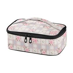 innewgogo Wiederverwendbare Lunchtasche mit Rosen-Motiv, für Damen und Herren, auslaufsicher, Kühltasche mit Doppelreißverschluss, Sandwich-Taschen mit Griff für Picknick, Reisen, Wandern von innewgogo