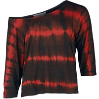 Innocent - Gothic Langarmshirt - Solana Top - XS bis 4XL - für Damen - Größe 4XL - schwarz/rot von innocent