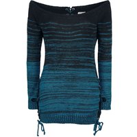 Innocent - Gothic Strickpullover - Thena Top - S bis 4XL - für Damen - Größe L - schwarz/blau von innocent