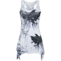 Innocent - Gothic Top - Crow Shade Lace Panel Vest - S bis 4XL - für Damen - Größe L - grau/schwarz von innocent