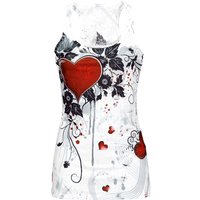 Innocent Top - Rose Heart - S bis XL - für Damen - Größe L - weiß von innocent