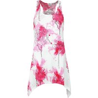 Innocent Top - Watercolour Rose Lace Panel Vest - S bis XXL - für Damen - Größe M - weiß/rosa von innocent