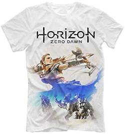 Horizon Zero Dawn t-T-Shirts Hemden - Action RPG Video Game Print White Color(Medium) von insert