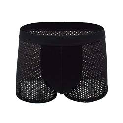 iooico Herren Boxershorts, Atmungsaktive Mesh Unterwäsche, Weiche Komfortable Unterhose 1 Pack B M von iooico