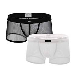 iooico Herren Boxershorts Elastizität Gittergewebe Unterhose Transparent Air 1.1 Unterwäsche M (192BWXL) von iooico