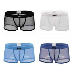 iooico Herren Boxershorts Elastizität Gittergewebe Unterhose Transparent Air 1.1 Unterwäsche M (194PXL) von iooico