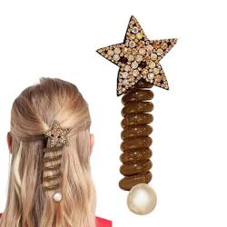 Telefondraht-Haarbänder - Strass-Gummi-Kopfbedeckungsspule - Bunte Pferdeschwanz-Zöpfe, festes Haarseil, Geburtstagsgeschenk für Mädchen, Kinder, Kinder von ipago