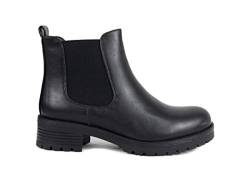 irisaa Damen Chelsea Boots Kurze Stiefeletten mit Blockabsatz, Größe Normal:37, Winterschuhe Farbe 2019:Schwarz-Klassik von irisaa