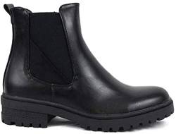 irisaa Damen Chelsea Boots Kurze Stiefeletten mit Blockabsatz, Größe Normal:38, Winterschuhe Farbe 2019:Schwarz von irisaa