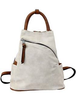irisaa Damen Rucksack Daypack Tasche Umhänge Tasche Schulrucksack Schultertasche für Frauen und Mädchen, Damen Tasche:Beige von irisaa