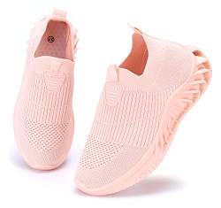 irisaa Slip On Damen Schuhe Sneaker Atmungsaktive Turnschuhe Fitnessschuhe Walkingschuhe Mädchen leichtes Straßenlaufschuhe, Farbe:Pink Sport, Größe:38 von irisaa