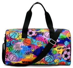 iscream + Corey Paige Reisetasche mit robuster Nylon-Außenseite, für Sport und Reisen, mit verstellbarem Riemen, 43,8 x 25,4 cm, Sportliches Mädchen, 17" x 10", Casual von iscream