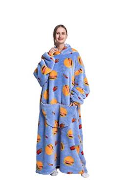 iyoimono Hoodie Decke für DamenHerren Flanell Fleece Oversized Weich Pullover Kuscheldecke TV-Decke mit Ärmeln Übergroße Kapuzen Pullover Tragbar Ganzkörperdecke von iyoimono