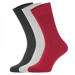 Jack & Jones 3-er Set Socken Anthrazit, Rot & Hellgrau von jack & jones