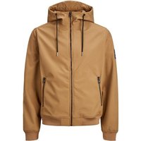 Jack & Jones Blouson Softshell Jacke mit Kapuze Trekking Outdoor Blouson JJEBASIC 5578 in Braun-2 von jack & jones