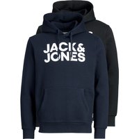 Jack & Jones Herren Hoodie Kapuzenpullover JJECORP LOGO- 2er Pack - Regular Fit von jack & jones